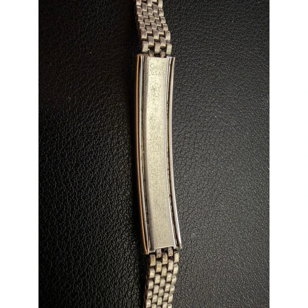 Vintage Speidel ID Bracelet Silver Tone Engraved USA